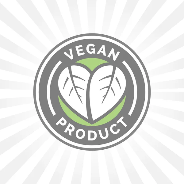 Diseño de insignia de producto alimenticio vegano. Ilustración vectorial . — Vector de stock