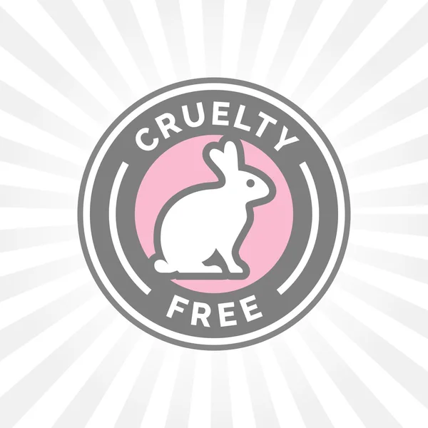 Animal cruelty free icon design with rabbit vector badge symbol — Stock Vector