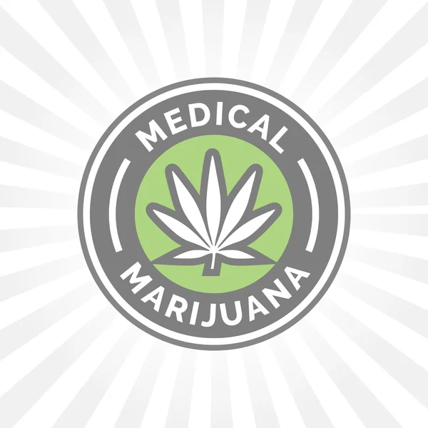 Medische marihuana pictogram ontwerp met Cannabis hennep leaf symbool — Stockvector