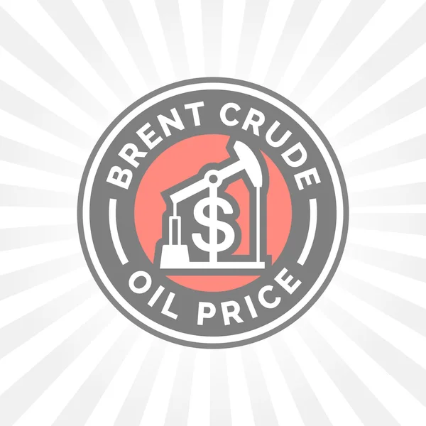 Icono de precio del petróleo crudo Brent con insignia de símbolo de dólar . — Vector de stock