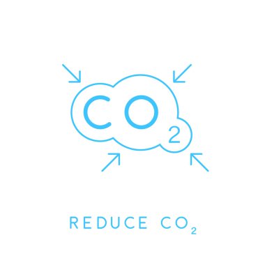 Karbon Co2 emisyonları kavramı simge bulut ile azaltmak