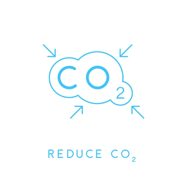 Reduzca el icono del concepto de emisiones de CO2 con nube Gráficos Vectoriales