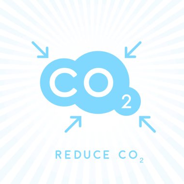Karbon Co2 emisyonları kavramı simge bulut ile azaltmak. Vektör çizim.