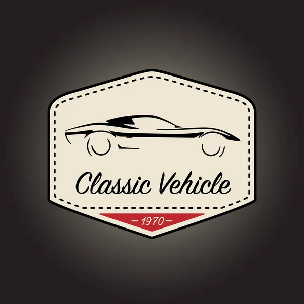 Classic logo of vintage sports vehicle icon design. Vector illustration. — Stock Vector