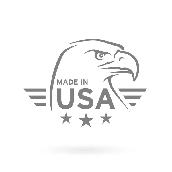 Feito nos EUA ícone com emblema American Eagle. Ilustração vetorial — Vetor de Stock