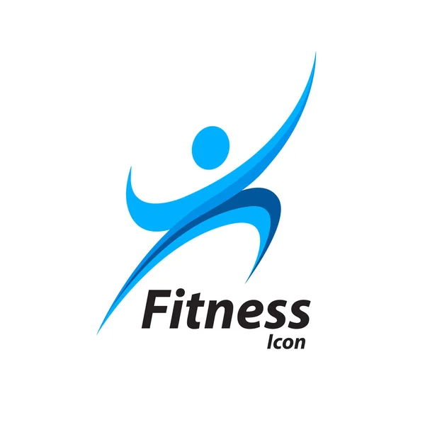 Logotipo de fitness com abstrato ícone de bem-estar corporal saudável. Ilustração vetorial . — Vetor de Stock