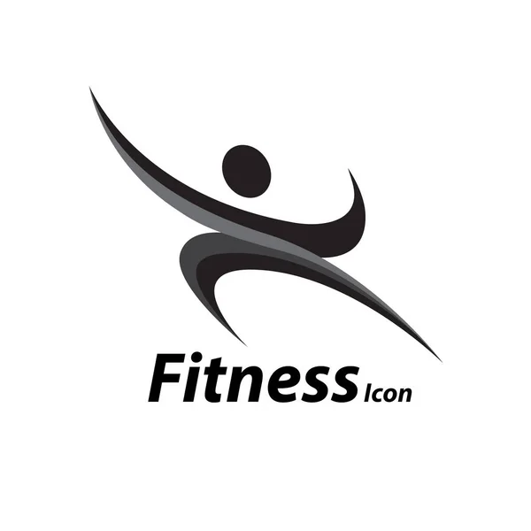Logo fitness avec icône abstraite du bien-être du corps sain. Illustration vectorielle . — Image vectorielle
