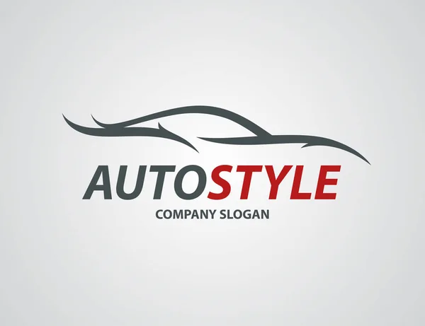 Conception de logo de voiture automobile avec silhouette abstraite de véhicule sportif — Image vectorielle