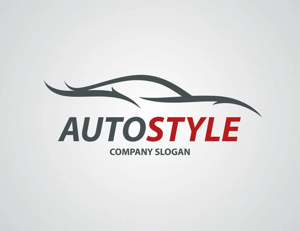 Automobil-Auto-Logo-Design mit abstrakter Sportwagen-Silhouette — Stockvektor