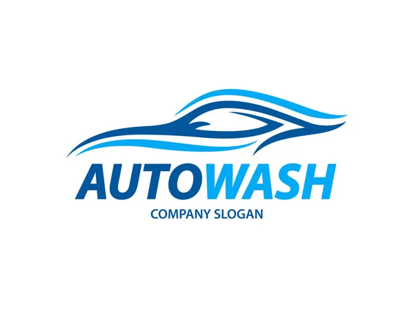 Projektowanie logo myjni samochodowych z Abstrakcja sport sylwetka pojazdu — Wektor stockowy