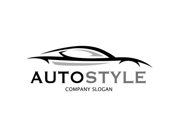 Diseño del logotipo del automóvil con silueta abstracta del vehículo deportivo — Vector de stock
