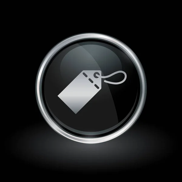 Etichetta icona tag all'interno rotondo argento e nero emblema — Vettoriale Stock