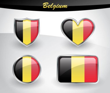 Parlak Belçika bayrağı Icon set