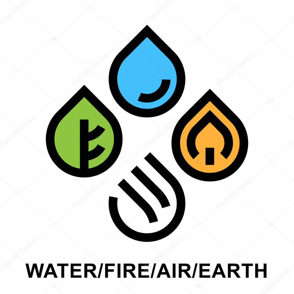 The four natural elements abstract icon logo set design