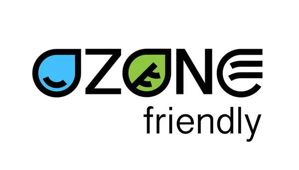 Diseño del logotipo ecológico ecológico del concepto de ozono — Vector de stock