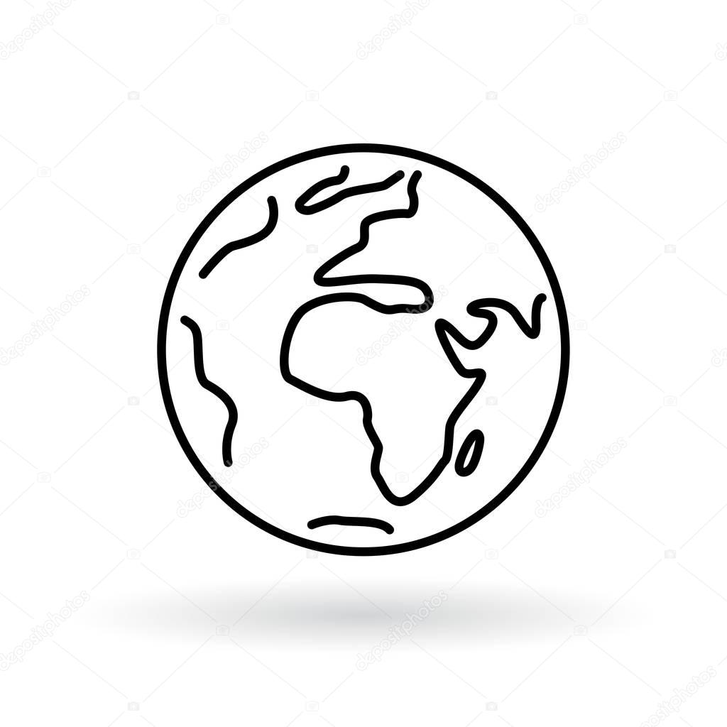 Simple planet icon. Earth sign. World symbol.