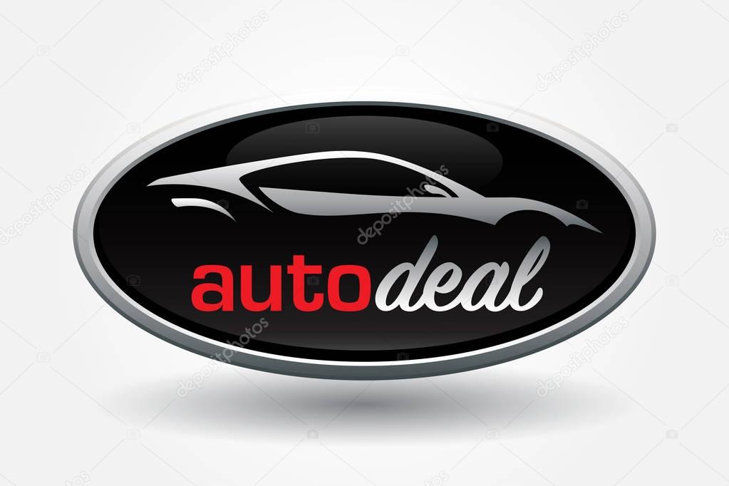 Sports car vehicle silhouette badge design