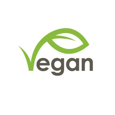 Vegan diyet logo yaprak simgesiyle