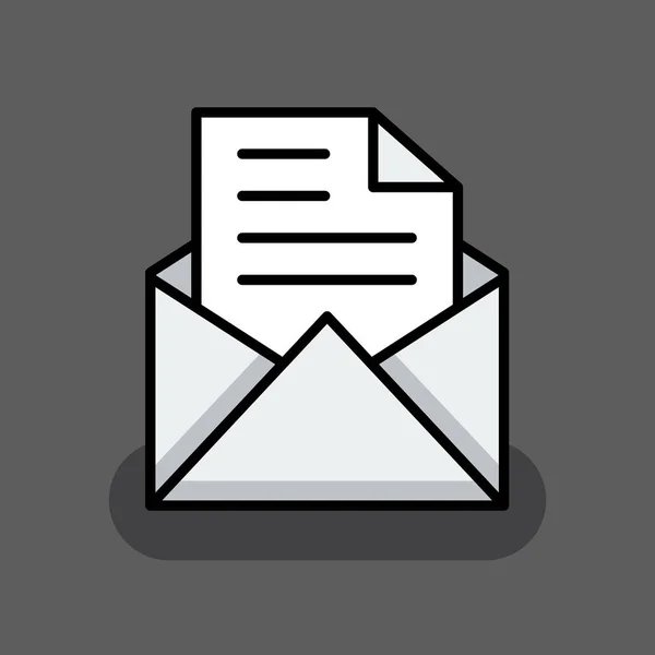 Umschlagsymbol mit Papierdokument öffnen — Stockvektor
