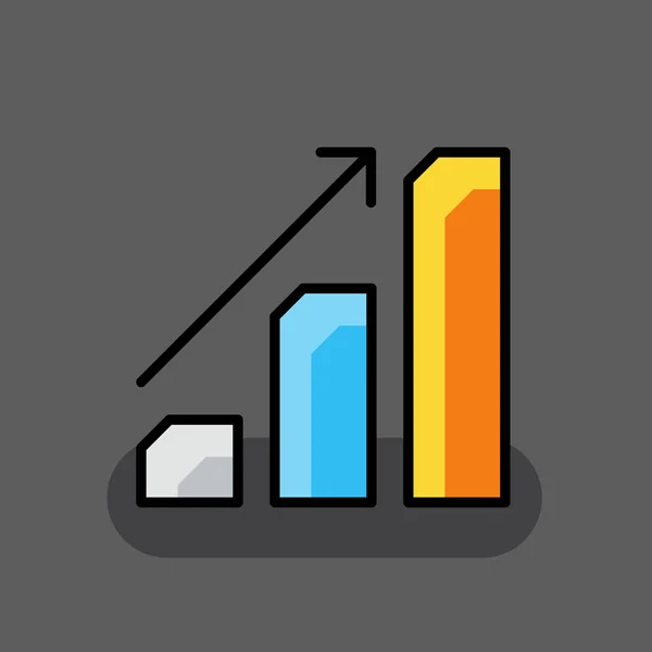 Simple color bar graph business success icon — Stock Vector