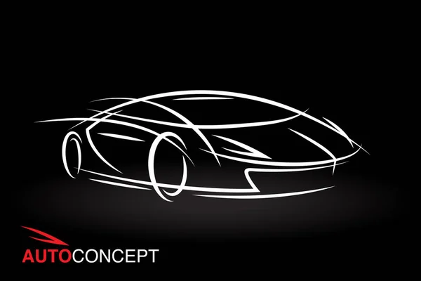 Conception de véhicule de concept automatique avec modèle de voiture de sport de croquis de style — Image vectorielle