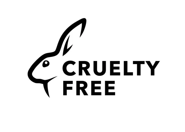 Cruelty free logo design with rabbit symbol — Stock Vector