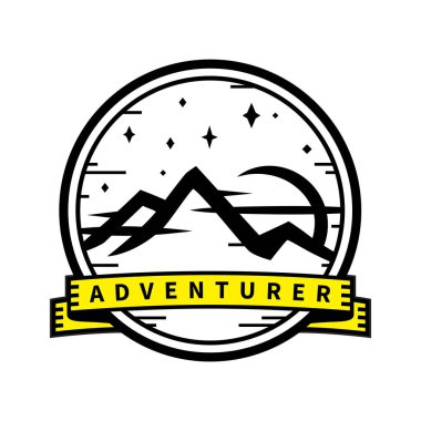 Dağ vahşi macera seyahat etiket rozeti