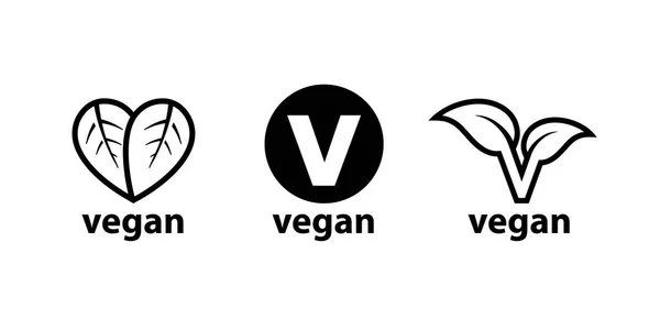 Vegan food label icons — Stock Vector