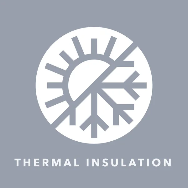 Icona isolamento termico con simbolo sole e fiocco di neve — Vettoriale Stock