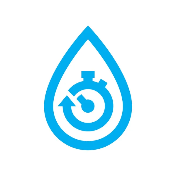 Sınırı su simgesi kullan. Su damla sembol mavi kronometre — Stok Vektör