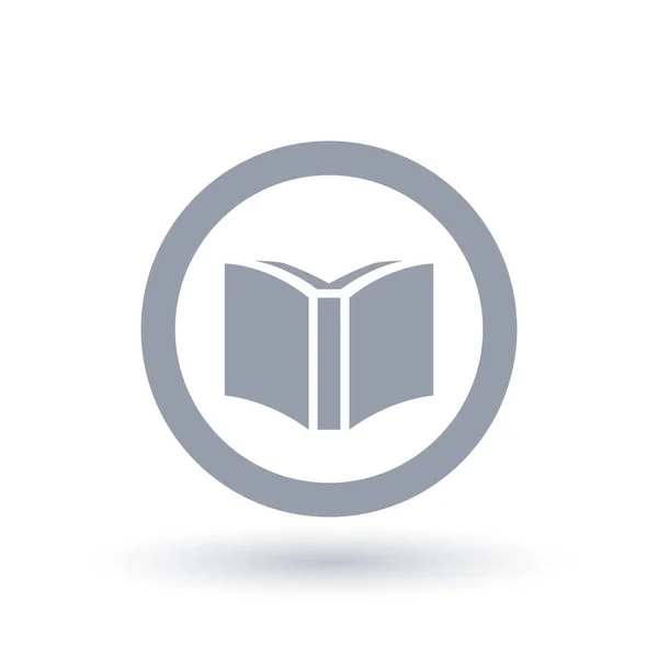 Open book in circle symbol. Education icon. — Stock Vector