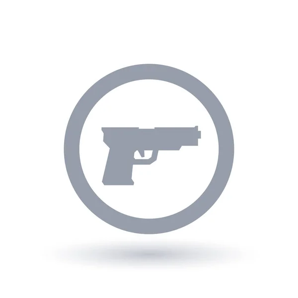 Het pictogram van de misdaad. Wapen symbool. Hand gun teken. — Stockvector