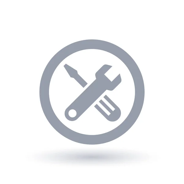 Icono de herramientas de reparación. Señal de llave y destornillador . — Archivo Imágenes Vectoriales
