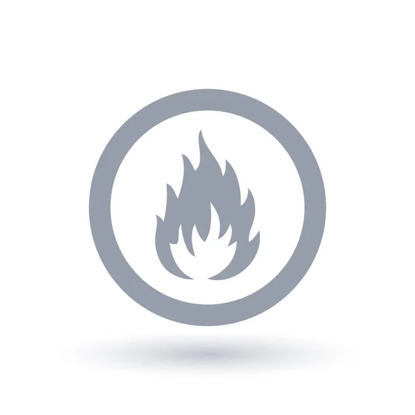 Feuer-Symbol im Kreis. Symbol der heißen Flamme. — Stockvektor