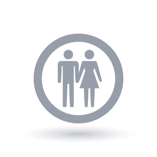 Hombre y mujer pareja icono. Símbolo de relación. Signo de matrimonio . — Vector de stock