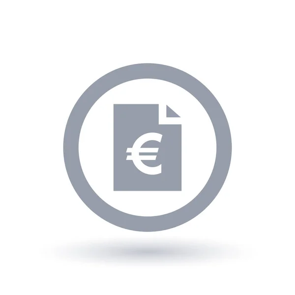 Paper Euro bill icon - European money document symbol — Stock Vector