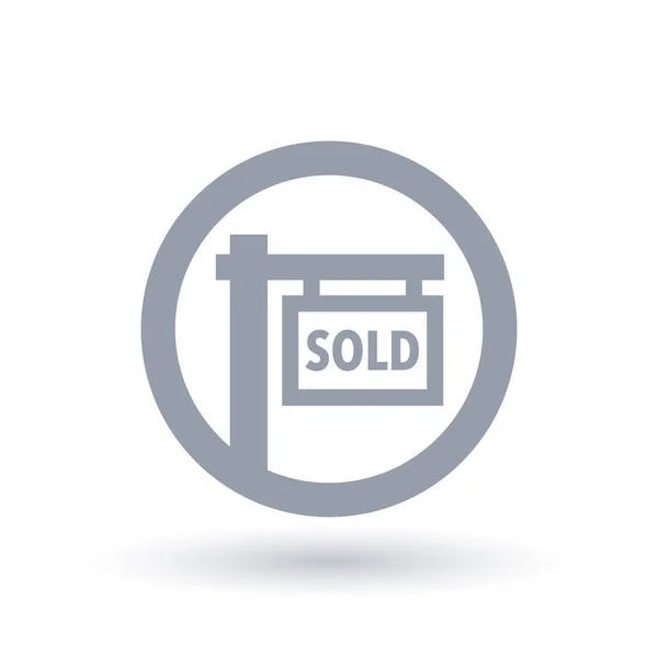 Ícone de post de sinal vendido - Símbolo de propriedade realty — Vetor de Stock