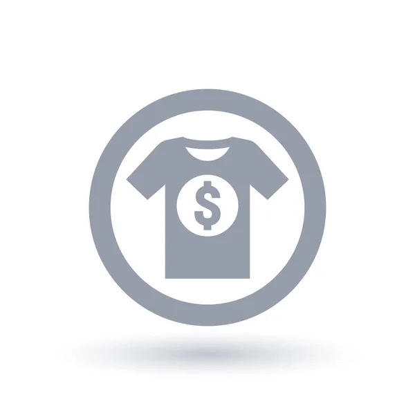 T-shirt Doları Icon - Mens tee gömlek para sembol — Stok Vektör