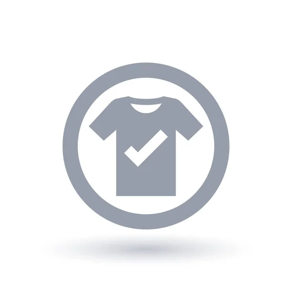 Camiseta icono de la garrapata - Hombres camiseta símbolo de marca de verificación — Vector de stock