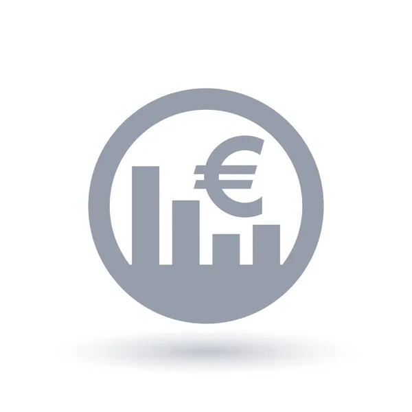 Eura akciového trhu ikona - znak směnný kurz evropské měny — Stockový vektor