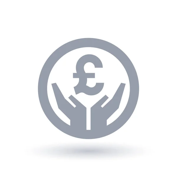 British Pound hands icon - Money success symbol. — Stock Vector