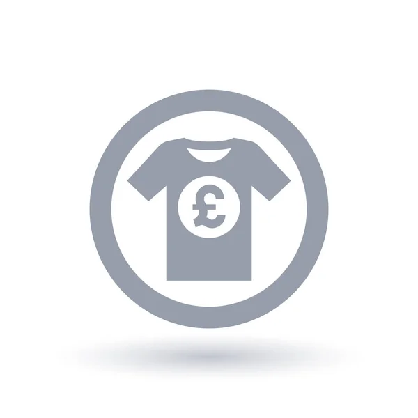 T-shirt İngiliz Lirası simgesi - Mens tee gömlek para sembol — Stok Vektör
