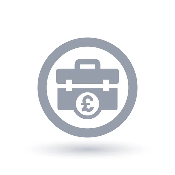 Briefcase British Pound icon - Business suitcase money symbol — Stock Vector
