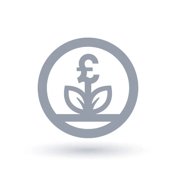 Great British Pound currency grow concept icon — Stock Vector