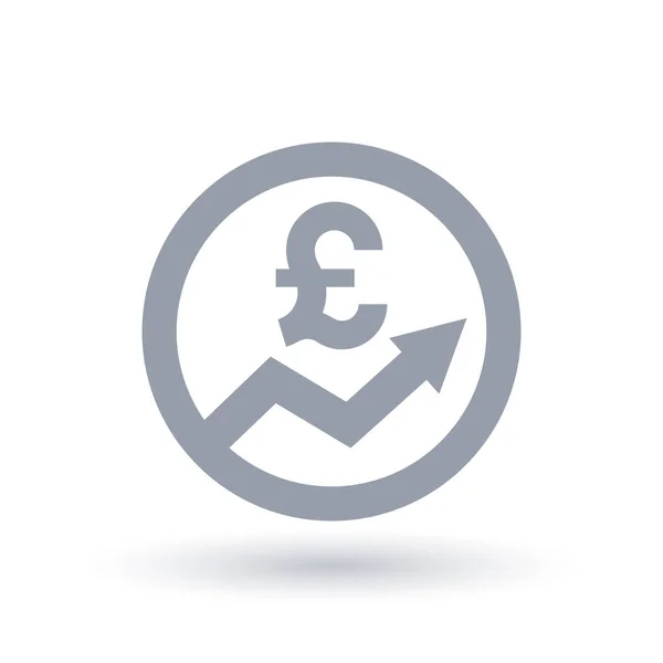 Pfeil-Symbol des britischen Pfundes - großes Symbol für den Fortschritt der britischen Währung — Stockvektor