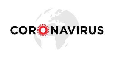 Coronavirus pandemik pankartı. Covid-19 virüs ikonu. Vektör illüstrasyonu.