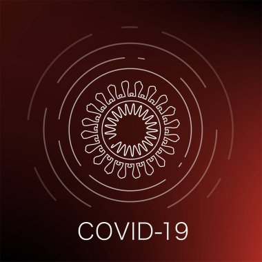 Coronavirus çizgi simgesi. Covid-19 virüs işareti. Vektör illüstrasyonu.