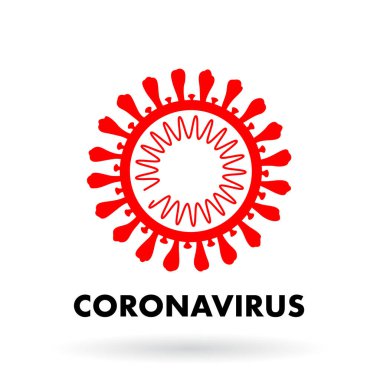 Coronavirus ikonu. Covid-19 virüs işareti. Vektör illüstrasyonu.