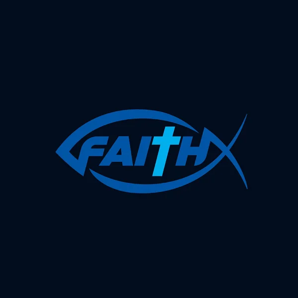 Christliches Fischsymbol Emblem Des Religiösen Glaubens Konzept Christentum Ichthus Ikone — Stockvektor