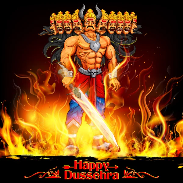 Raavan Dahan for Dusshera celebration — Stock Vector